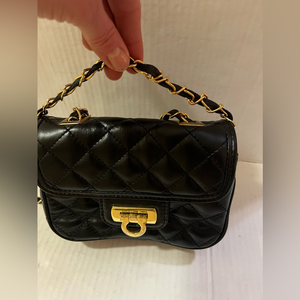 Torini Black Small Tote Purse 100% Cuero Argentino $1125 - Picture 2 of 11